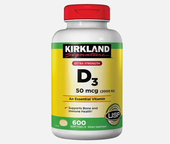 Viên Uống Vitamin D3 Kirkland Extra Strength 50mcg - Hỗ Trợ Xương Khớp, 600 Viên - Sản Phẩm Chính Hãng Mỹ