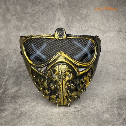 Mặt Nạ Cosplay Đinh Tán Vibro Đen Bạc - Phụ Kiện Hóa Trang Hip-Hop Độc Đáo Cho Halloween, Festival, và Sự Kiện Nghệ Thuật