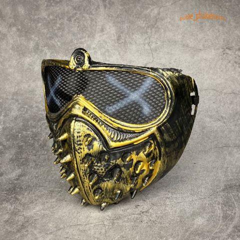Mặt Nạ Cosplay Đinh Tán Vibro Đen Bạc - Phụ Kiện Hóa Trang Hip-Hop Độc Đáo Cho Halloween, Festival, và Sự Kiện Nghệ Thuật