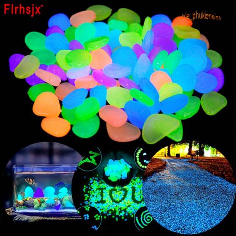 Bộ Viên Đá Dạ Quang Phát Sáng Trang Trí Bể Cá - Đá Nghệ Thuật An Toàn Cho Thủy Sinh, Đóng Gói 50/100/200 Viên