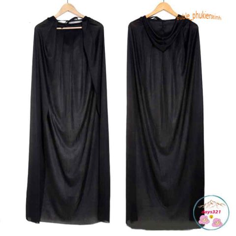 Áo Choàng Halloween Unisex Dài Đến Sàn - Trang Phục Hóa Trang Bí Ẩn Phù Thủy Cho Bữa Tiệc Halloween và Lễ Hội