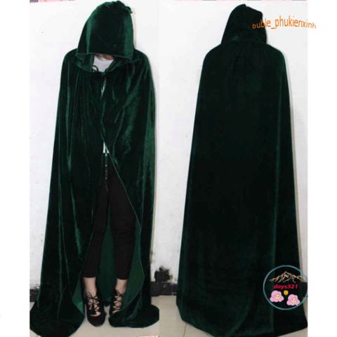 Áo Choàng Halloween Unisex Dài Đến Sàn - Trang Phục Hóa Trang Bí Ẩn Phù Thủy Cho Bữa Tiệc Halloween và Lễ Hội