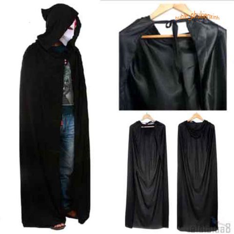 Áo Choàng Halloween Unisex Dài Đến Sàn - Trang Phục Hóa Trang Bí Ẩn Phù Thủy Cho Bữa Tiệc Halloween và Lễ Hội