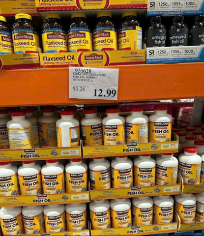 Viên Dầu Cá Omega 3 Kirkland Signature 1000mg - Hỗ Trợ Tim Mạch và Sức Khỏe Não Bộ, 400 Viên Mỹ Chính Hãng