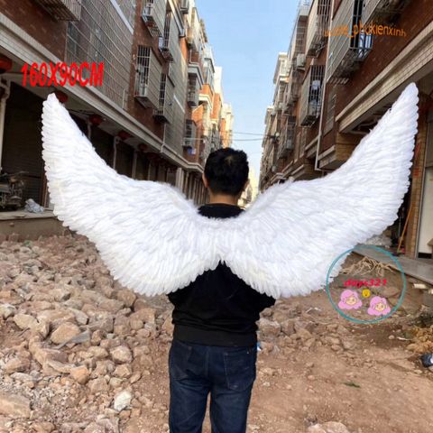 Cánh Thiên Thần Trắng & Cánh Ác Quỷ Đen Cosplay 160x90CM - Phụ Kiện Thời Trang Hóa Trang Độc Đáo cho Halloween và Tiệc Tùng