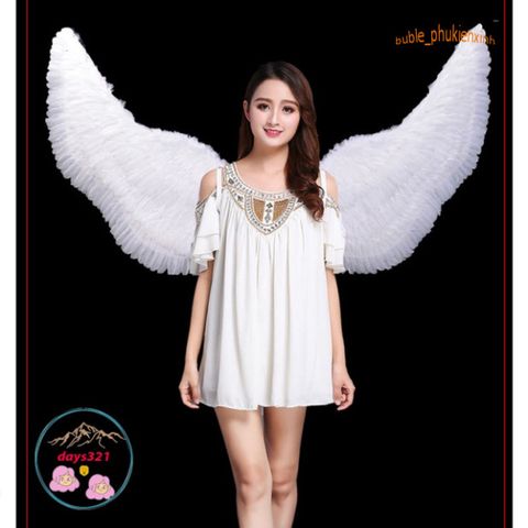Cánh Thiên Thần Trắng & Cánh Ác Quỷ Đen Cosplay 160x90CM - Phụ Kiện Thời Trang Hóa Trang Độc Đáo cho Halloween và Tiệc Tùng