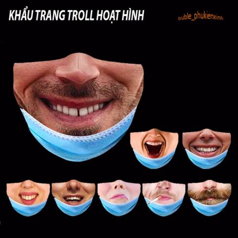 Khẩu Trang Người Cười Hài Hước - Chất Liệu Vải Cotton Mềm 2 Lớp, Bảo Vệ Và Thể Hiện Cá Tính, Quà Tặng Vui Nhộn