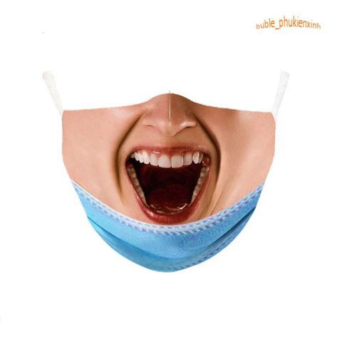 Khẩu Trang Người Cười Hài Hước - Chất Liệu Vải Cotton Mềm 2 Lớp, Bảo Vệ Và Thể Hiện Cá Tính, Quà Tặng Vui Nhộn