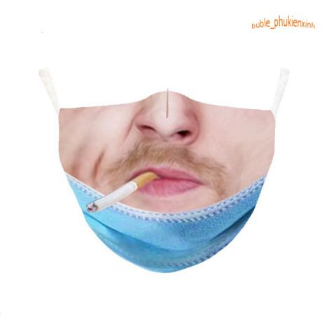 Khẩu Trang Người Cười Hài Hước - Chất Liệu Vải Cotton Mềm 2 Lớp, Bảo Vệ Và Thể Hiện Cá Tính, Quà Tặng Vui Nhộn
