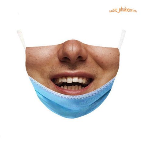 Khẩu Trang Người Cười Hài Hước - Chất Liệu Vải Cotton Mềm 2 Lớp, Bảo Vệ Và Thể Hiện Cá Tính, Quà Tặng Vui Nhộn