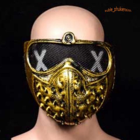 Mặt Nạ Cosplay Đinh Tán Vibro Màu Đen-Bạc - Phụ Kiện Hóa Trang Hip Hop Độc Đáo Cho Halloween và Tiệc Tùng