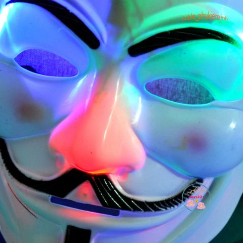 Mặt Nạ Hacker Anonymous Phát Sáng LED - Phụ Kiện Hóa Trang Độc Đáo Cho Halloween, Tiệc Tùng, Cosplay