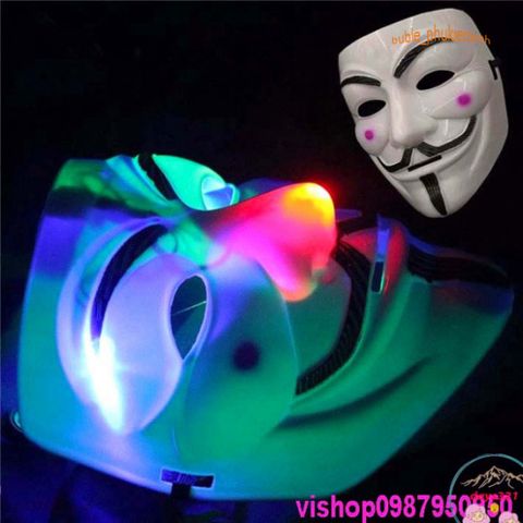 Mặt Nạ Hacker Anonymous Phát Sáng LED - Phụ Kiện Hóa Trang Độc Đáo Cho Halloween, Tiệc Tùng, Cosplay