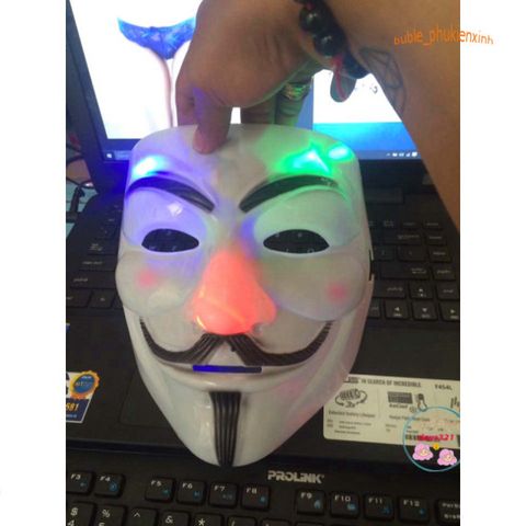 Mặt Nạ Hacker Anonymous Phát Sáng LED - Phụ Kiện Hóa Trang Độc Đáo Cho Halloween, Tiệc Tùng, Cosplay