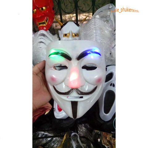 Mặt Nạ Hacker Anonymous Phát Sáng LED - Phụ Kiện Hóa Trang Độc Đáo Cho Halloween, Tiệc Tùng, Cosplay