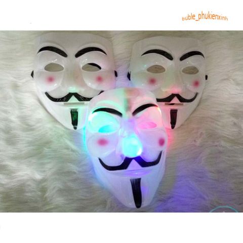 Mặt Nạ Hacker Anonymous Phát Sáng LED - Phụ Kiện Hóa Trang Độc Đáo Cho Halloween, Tiệc Tùng, Cosplay