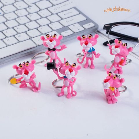 Móc Khóa Hoạt Hình Chú Báo Hồng Đáng Yêu - Phụ Kiện Thời Trang Sành Điệu Cho Người Yêu Thú Cưng