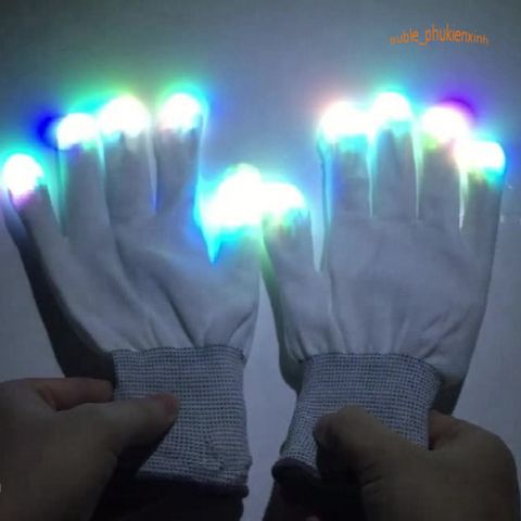 Găng Tay LED Phát Sáng 7 Màu - Phụ Kiện Thời Trang Lễ Hội Cosplay, Tiệc Tùng, Đêm Nhạc Rực Rỡ và Ấn Tượng