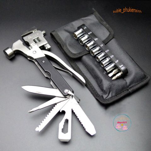 Kìm Búa Đa Năng 14 Trong 1 - Dụng Cụ Phượt Gấp Gọn Thép Không Gỉ, Lý Tưởng Cho Cắm Trại và Tình Huống Khẩn Cấp