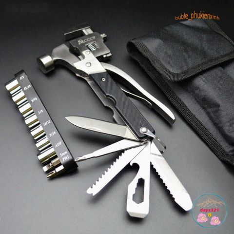 Kìm Búa Đa Năng 14 Trong 1 - Dụng Cụ Phượt Gấp Gọn Thép Không Gỉ, Lý Tưởng Cho Cắm Trại và Tình Huống Khẩn Cấp