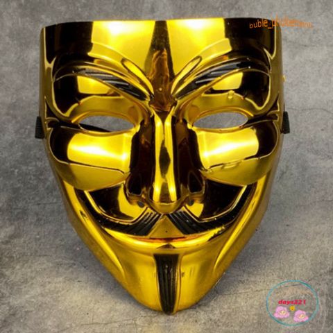 Mặt Nạ Hacker Vàng Bóng - Phụ Kiện Hóa Trang Cao Cấp Cho Tiệc Halloween và Lễ Hội, Sống Động và Thú Vị