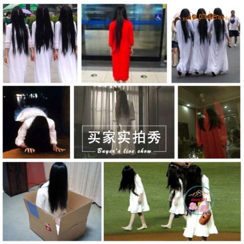 Bộ tóc giả trắng xõa dài 70cm - Hóa trang Halloween, Quay video TikTok, Cosplay - Phụ kiện thời trang độc đáo cho lễ hội