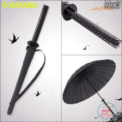 Ô Dù Katana Giả Kiếm Nhật Đen 16 Nan - Ô Chống Nắng Mưa Siêu Bền, Phụ Kiện Thời Trang Độc Đáo cho Fan Anime và Samurai