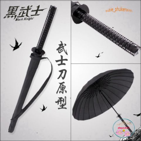 Ô Dù Katana Giả Kiếm Nhật Đen 16 Nan - Ô Chống Nắng Mưa Siêu Bền, Phụ Kiện Thời Trang Độc Đáo cho Fan Anime và Samurai