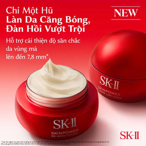 Kem Dưỡng Da SK-II Skinpower Re-New Airy Cream 50g - Cấp Ẩm, Giảm Lão Hóa, Tươi Sáng Da, Chính Hãng cao cấp