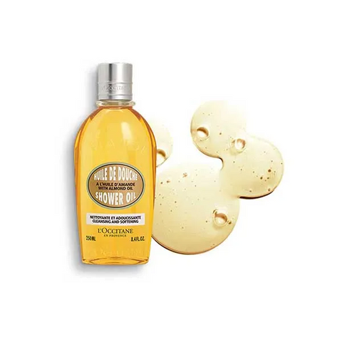 Sữa Tắm L'Occitane Almond Shower Oil 250ml - Dưỡng ẩm Chiết Xuất Hạnh Nhân Tự Nhiên giúp Da Mềm Mại, Thư Giãn, Chính Hãng