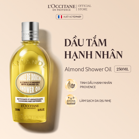 Sữa Tắm Dầu Hạnh Nhân L'Occitane 500ml - Sạch Da, Cung Cấp Độ Ẩm, Hương Thơm Thư Giãn Chính Hãng