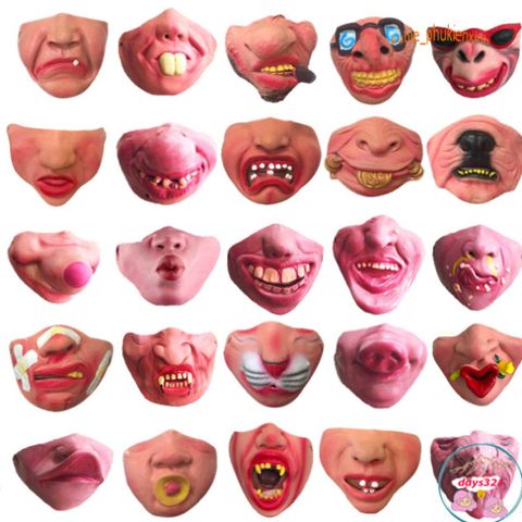 Khẩu Trang Nửa Mặt Họa Tiết 3D Hài Hước - Mặt Nạ Troll Độc Đáo, Phụ Kiện Thời Trang Cho Cả Nam Nữ, Bảo Vệ Bụi Bẩn, Dễ Dàng Tái Sử Dụng