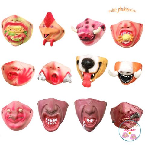 Khẩu Trang Nửa Mặt Họa Tiết 3D Hài Hước - Mặt Nạ Troll Độc Đáo, Phụ Kiện Thời Trang Cho Cả Nam Nữ, Bảo Vệ Bụi Bẩn, Dễ Dàng Tái Sử Dụng