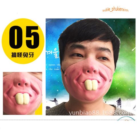 Khẩu Trang Nửa Mặt Họa Tiết 3D Hài Hước - Mặt Nạ Troll Độc Đáo, Phụ Kiện Thời Trang Cho Cả Nam Nữ, Bảo Vệ Bụi Bẩn, Dễ Dàng Tái Sử Dụng
