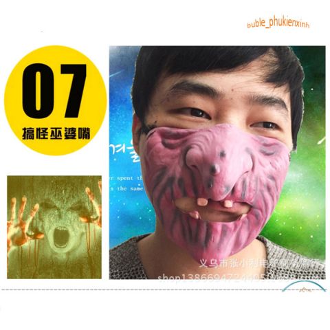 Khẩu Trang Nửa Mặt Họa Tiết 3D Hài Hước - Mặt Nạ Troll Độc Đáo, Phụ Kiện Thời Trang Cho Cả Nam Nữ, Bảo Vệ Bụi Bẩn, Dễ Dàng Tái Sử Dụng