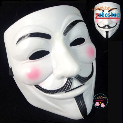 Mặt Nạ Hóa Trang Anonymous Hacker V for Vendetta - Phụ Kiện Halloween Biểu Tượng Cách Mạng, Cosplay, Tiệc Hóa Trang