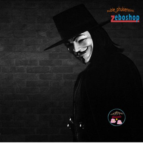 Mặt Nạ Hóa Trang Anonymous Hacker V for Vendetta - Phụ Kiện Halloween Biểu Tượng Cách Mạng, Cosplay, Tiệc Hóa Trang