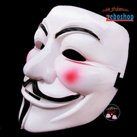 Mặt Nạ Hóa Trang Anonymous Hacker V for Vendetta - Phụ Kiện Halloween Biểu Tượng Cách Mạng, Cosplay, Tiệc Hóa Trang