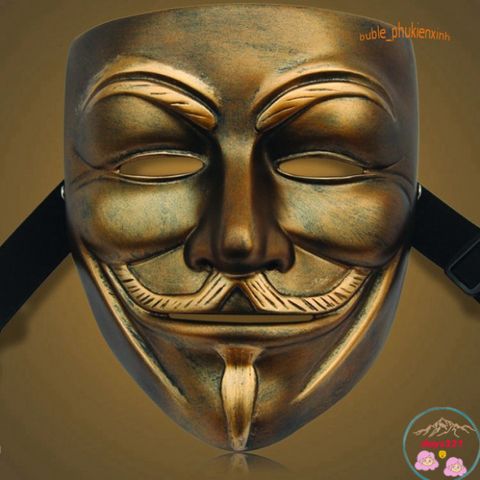 Mặt Nạ Hacker Ánh Kim Vàng Bạc Đen Trắng - Phụ Kiện Hóa Trang Thời Trang Độc Đáo Cho Halloween & Cosplay