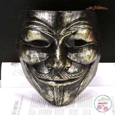 Mặt Nạ Hacker Ánh Kim Vàng Bạc Đen Trắng - Phụ Kiện Hóa Trang Thời Trang Độc Đáo Cho Halloween & Cosplay