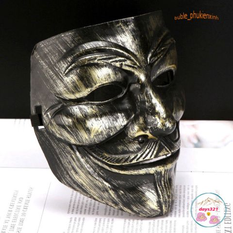 Mặt Nạ Hacker Ánh Kim Vàng Bạc Đen Trắng - Phụ Kiện Hóa Trang Thời Trang Độc Đáo Cho Halloween & Cosplay