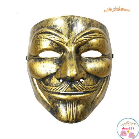 Mặt Nạ Hacker Ánh Kim Vàng Bạc Đen Trắng - Phụ Kiện Hóa Trang Thời Trang Độc Đáo Cho Halloween & Cosplay