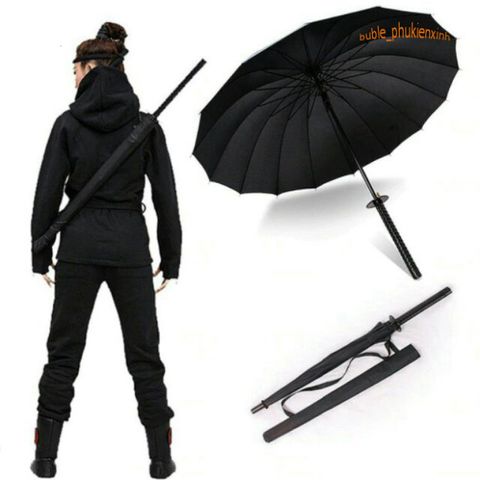 Ô Dù Katana Cán Giả Kiếm Nhật - Thiết Kế Độc Đáo, 16 Nan Bền Chắc, Phụ Kiện Thời Trang Kiểu Dáng Cá Tính