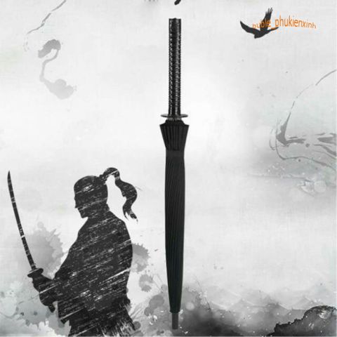 Ô Dù Katana Cán Giả Kiếm Nhật - Thiết Kế Độc Đáo, 16 Nan Bền Chắc, Phụ Kiện Thời Trang Kiểu Dáng Cá Tính