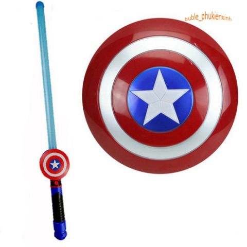 Bộ Trang Phục Captain America Cho Bé Trai - Hóa Trang Halloween & Lễ Hội Siêu Anh Hùng, Kèm Khiên, Găng Tay, Mặt Nạ LED