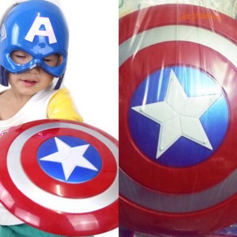 Bộ Trang Phục Captain America Cho Bé Trai - Hóa Trang Halloween & Lễ Hội Siêu Anh Hùng, Kèm Khiên, Găng Tay, Mặt Nạ LED