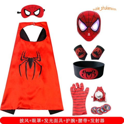 Bộ Trang Phục Hóa Trang Người Nhện Cho Bé - Áo Liền Quần Siêu Anh Hùng Kèm Mũ, Chất Liệu Satin Mềm Mại, Thích Hợp Halloween và Tiệc Hóa Trang