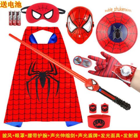 Bộ Trang Phục Hóa Trang Người Nhện Cho Bé - Áo Liền Quần Siêu Anh Hùng Kèm Mũ, Chất Liệu Satin Mềm Mại, Thích Hợp Halloween và Tiệc Hóa Trang