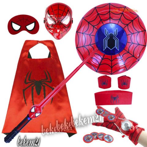 Bộ Trang Phục Hóa Trang Người Nhện Cho Bé - Áo Liền Quần Siêu Anh Hùng Kèm Mũ, Chất Liệu Satin Mềm Mại, Thích Hợp Halloween và Tiệc Hóa Trang