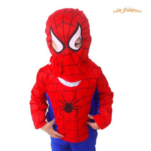 Bộ Trang Phục Siêu Nhân Bé Trai - Áo Choàng Nhện 3D Hóa Trang Halloween Thú Vị, Quà Tặng Sinh Nhật Độc Đáo